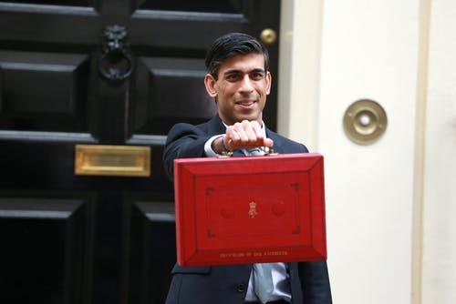 Rishi Sunak holding the red box