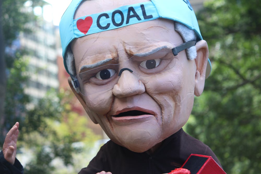 Scott Morrison climate protest effigy