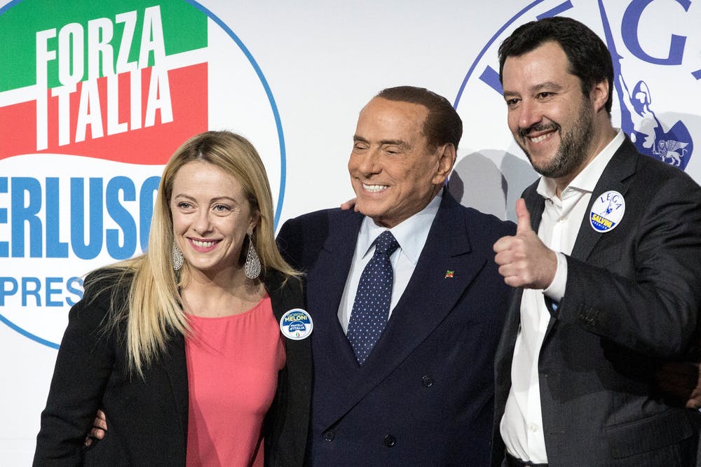 Giorgia Meloni, Silvio Berlusconi and Matteo Salvini