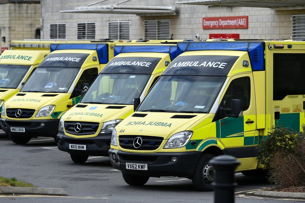 Ambulance queue outside hospital