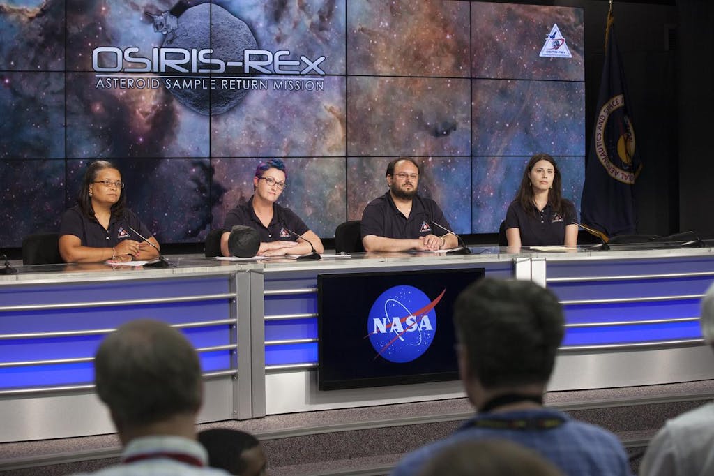NASA staff speak at science briefing on Osiris-REx