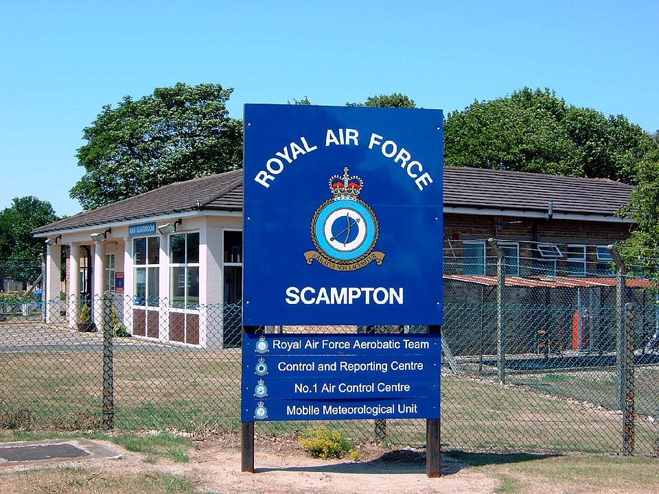 RAF Scampton sign