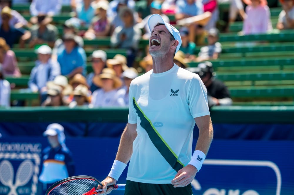 Andy Murray celebrates winning a game