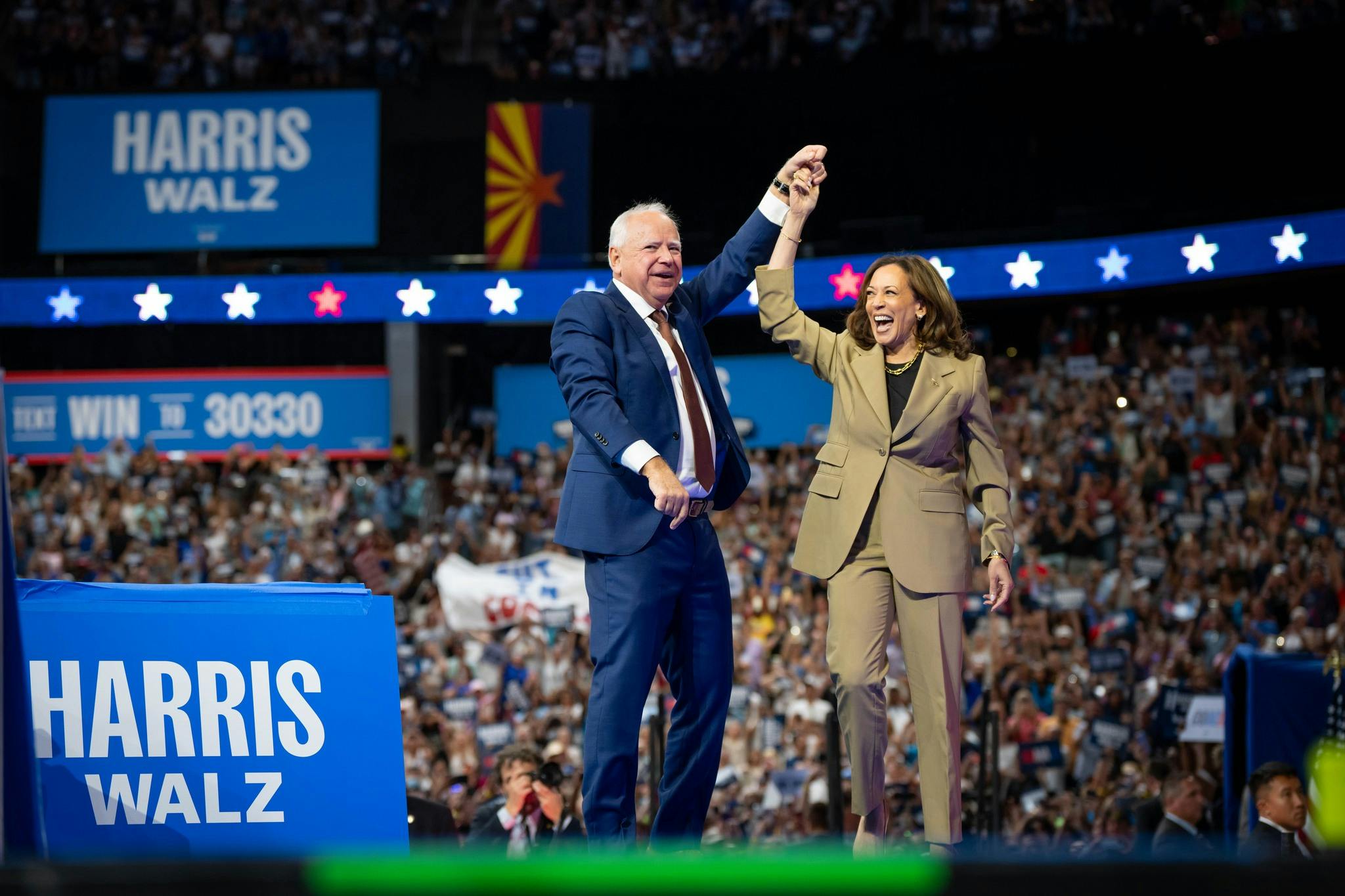 Kamala Harris and Tim Walz
