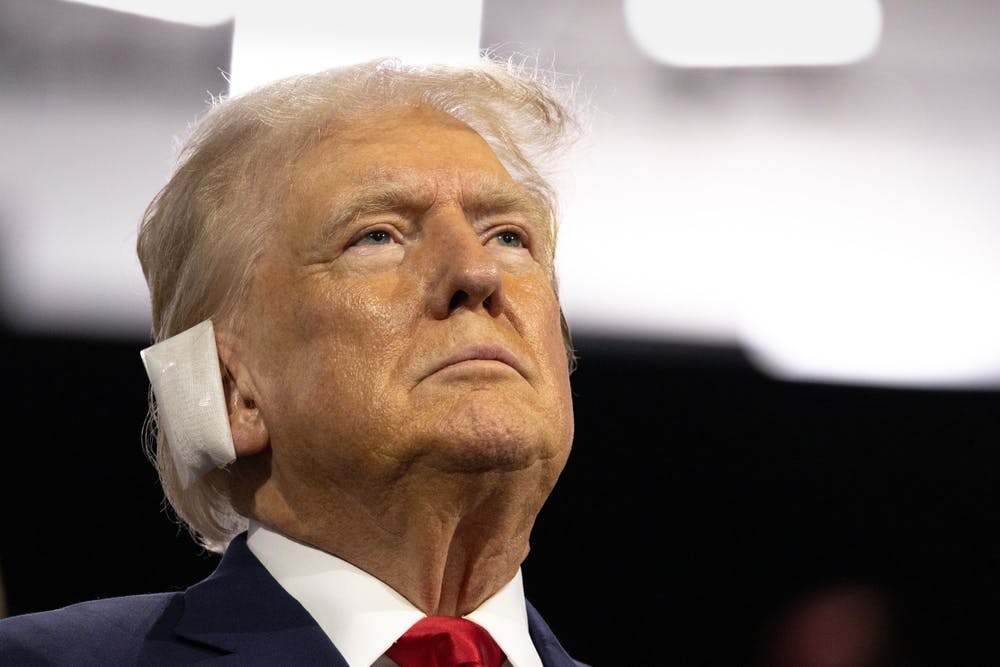 Donald Trump with ear bandage