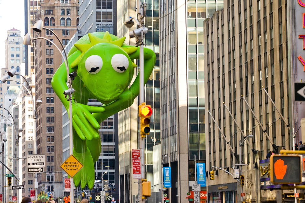Kermit balloon at Macy's parade