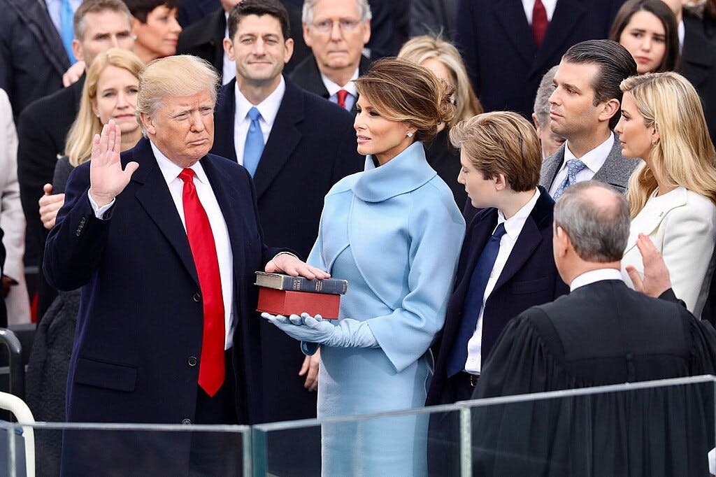 Donald Trump is sworn in for his first term as President