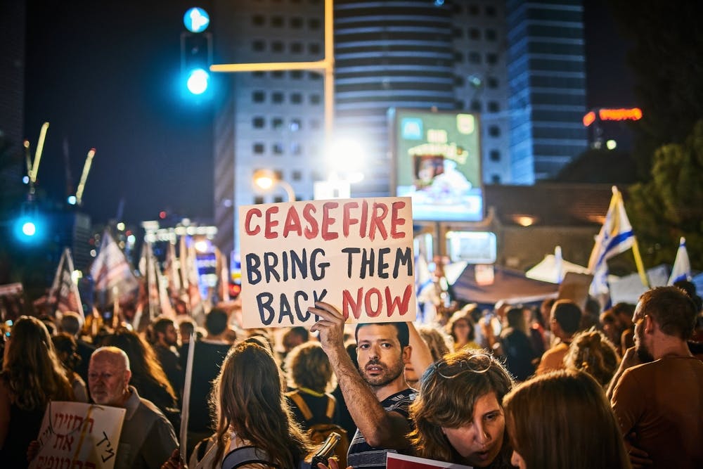 Protesters calling for hostage deal